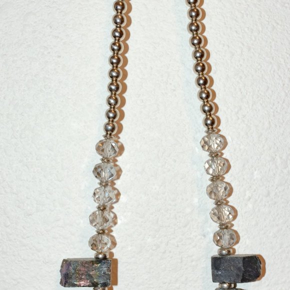 Natural Agate in Rainbow Hue Titanium Coating Pendant Necklace by Bocar - Picture 6 of 7